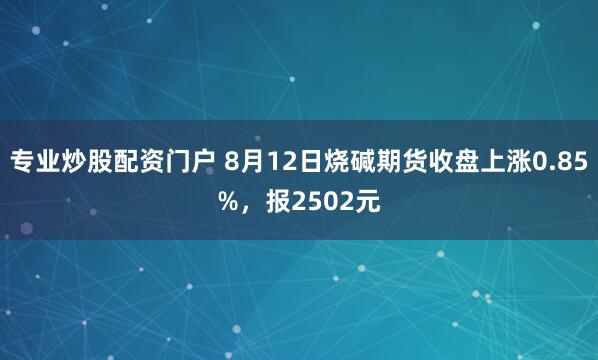 专业炒股配资门户 8月12日烧碱期货收盘上涨0.85%，报2502元