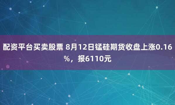 配资平台买卖股票 8月12日锰硅期货收盘上涨0.16%，报6110元