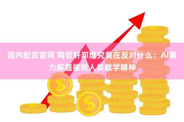 国内配资官网 陶哲轩邓煜究竟在反对什么：AI暴力解题摧毁人类数学精神